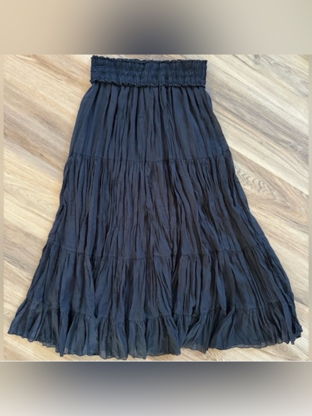 Alberto Makali Black Tiered Maxi Skirt